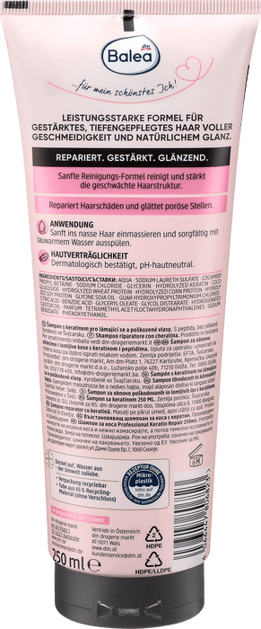 Възстановяващ шампоан за коса с кератин, 250 ml