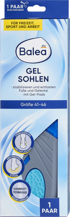 Стелки за обувки Gel, размер 41-46, 1 бр