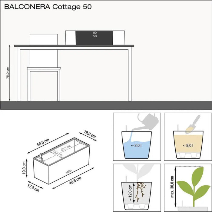 БАЛКОНИЕРА 50CM LECHUZA COTTAGE