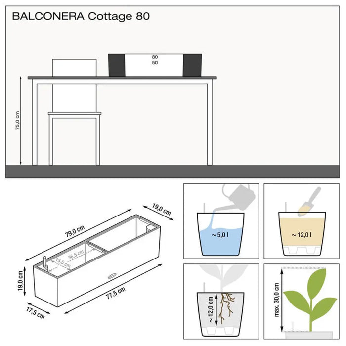 БАЛКОНИЕРА 80СМ LECHUZA COTTAGE