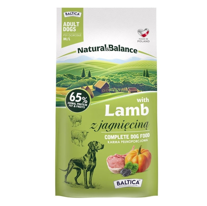 BALTICA Natural & Balance Lamb M/L – суха храна за кучета – 3 кг