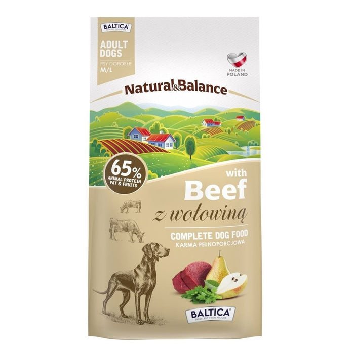 BALTICA Natural & Balance Beef M/L – суха храна за кучета – 3 кг