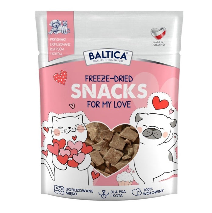 BALTICA Лиофилизирани закуски For My Love лиофилизирани говежди сърца - лакомство за кучета и котки - 10 г