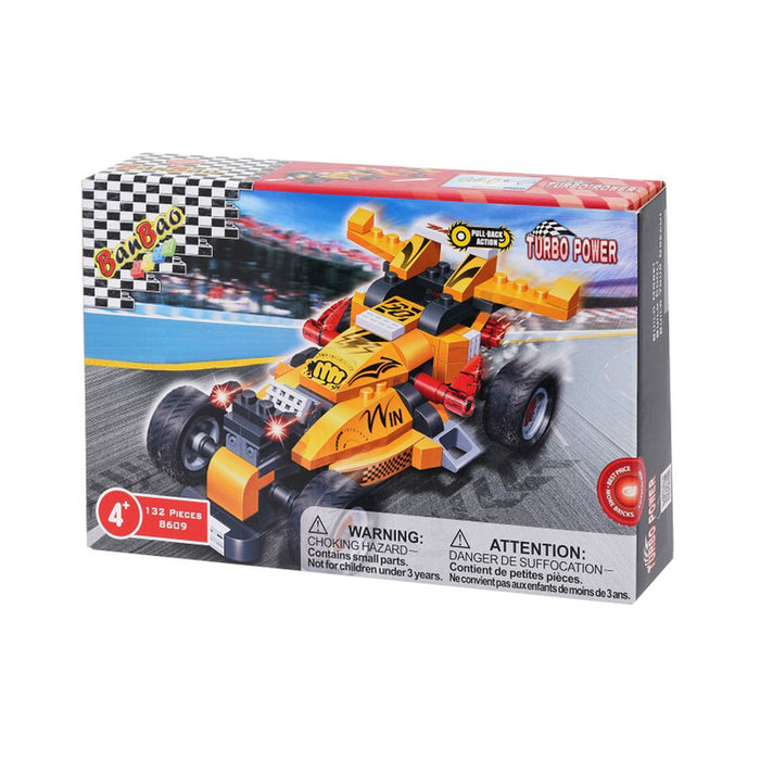 BANBAO СЪСТЕЗАТЕЛНА КОЛА F1 ЖЪЛТА, 132 ЧАСТИ