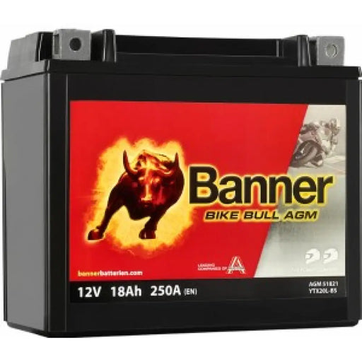 BANNER BIKE BULL AGM YTX20L-BS 18AH 250A R+