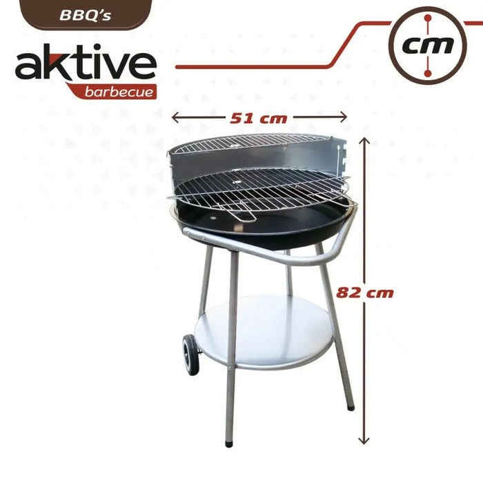 Барбекю на Колела с Въглища Aktive Емайлиран метал 51 x 82