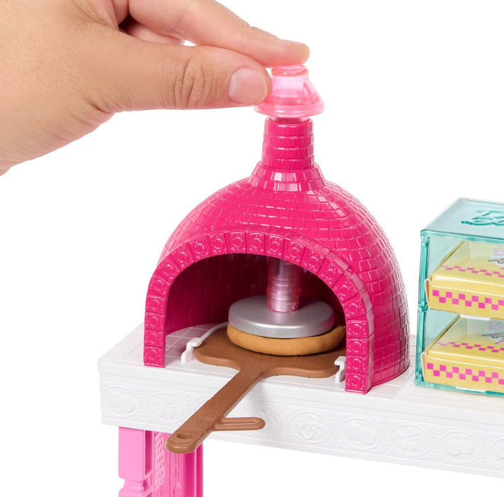 Игрален комплект Barbie - Пицария, с кукла и 25 аксесоара