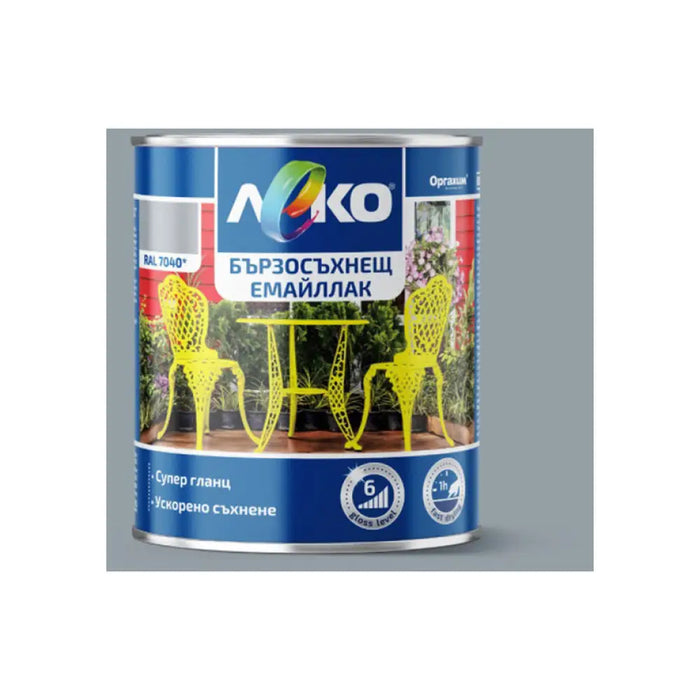 БЪРЗОСЪХНЕЩ ЕМАЙЛЛАК RAL 7040 2.5 L LEKO