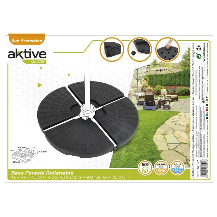 Base pour parapluie Aktive 48 x 7,5 x 48 cm Пластмаса
