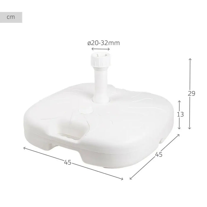 Base pour parapluie Aktive Бял Ø 32 mm Ø 20 mm 45 x 29 x 45
