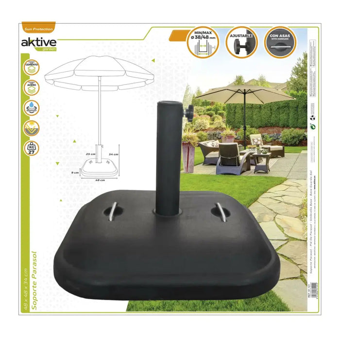 Base pour parapluie Aktive Черен 100 % полиетилен 48 x 34 x