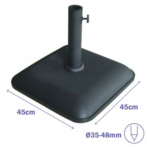 Base pour parapluie Marbueno Черен 45 x 7 x 45 cm Квадратек