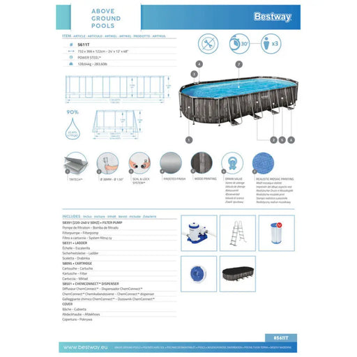 БАСЕЙН 732X366X122CM BESTWAY 5611T