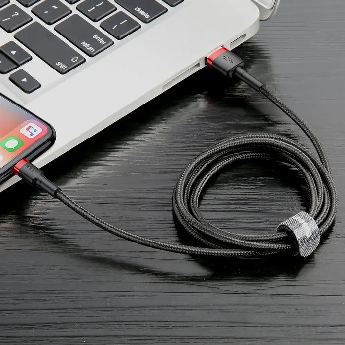 Baseus Cafule USB-A / Lightning 2A QC 3.0 кабел 3 м - черен