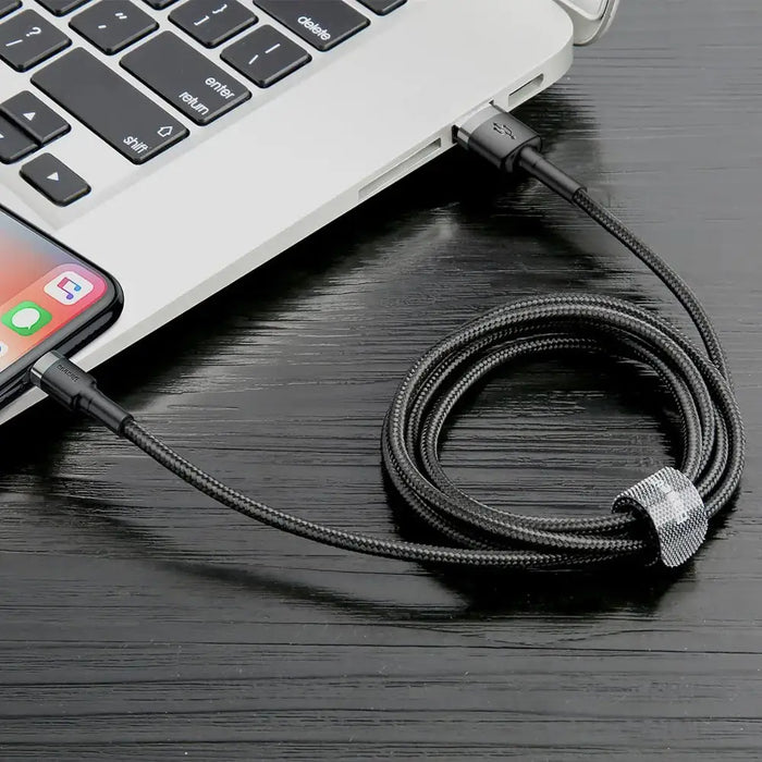 Baseus Cafule USB-A / Lightning 2A QC 3.0 кабел 3 м - черен