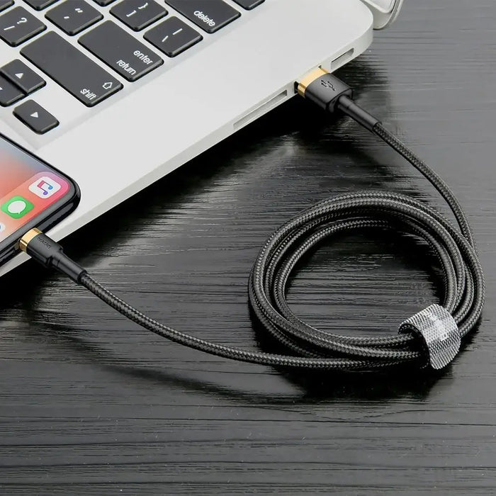 Baseus Cafule USB-A / Lightning 2A QC 3.0 кабел 3 м - черен