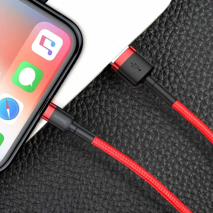 Baseus Cafule USB-A / Lightning 2A QC 3.0 кабел 3 м - червен