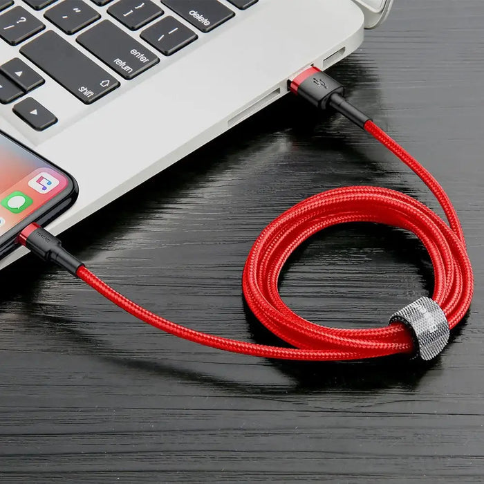 Baseus Cafule USB-A / Lightning 2A QC 3.0 кабел 3 м - червен