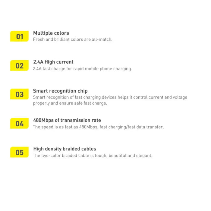 Baseus Crystal Shine Series кабел USB кабел за бързо