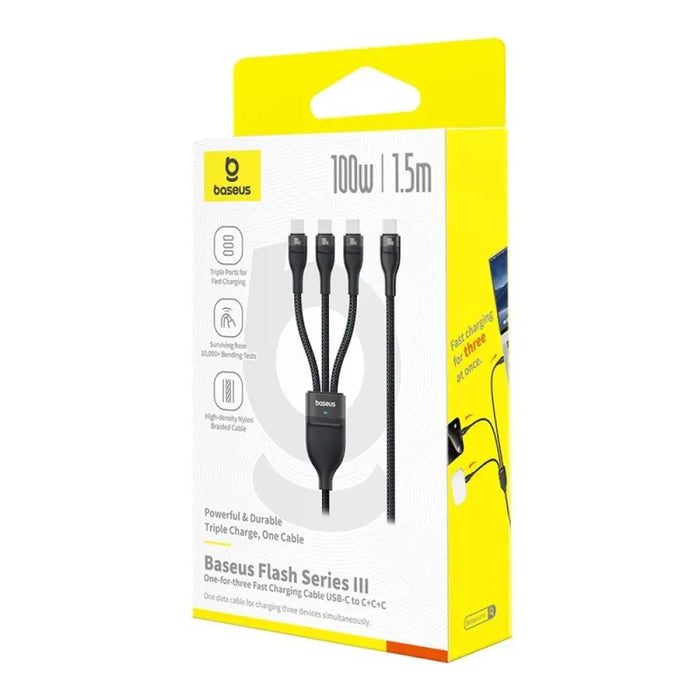 Baseus Flash Series Type C към C + C + C кабел за бързо
