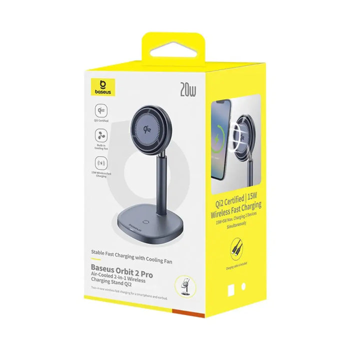 Baseus Inductive Charger Stand Orbit 2 Pro Qi2 20W (сив)