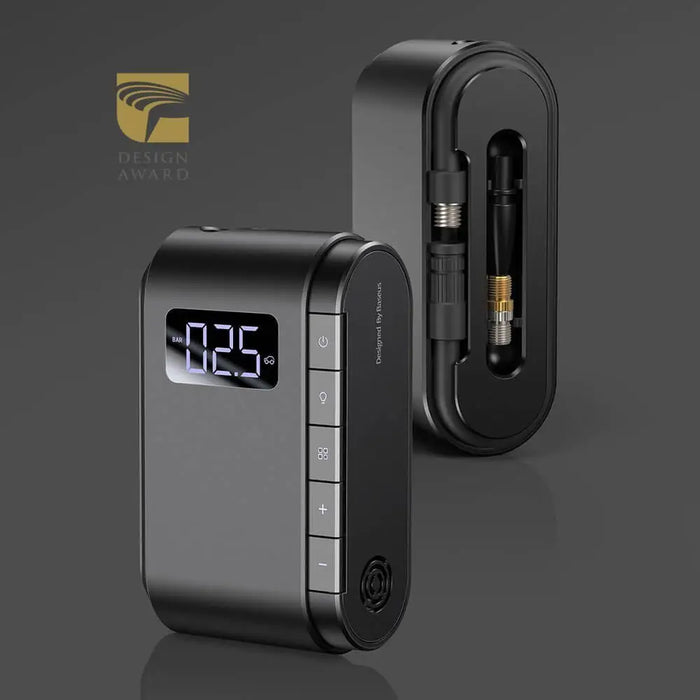 Baseus Компресор за автомобилни гуми 4000 mAh батерия Black