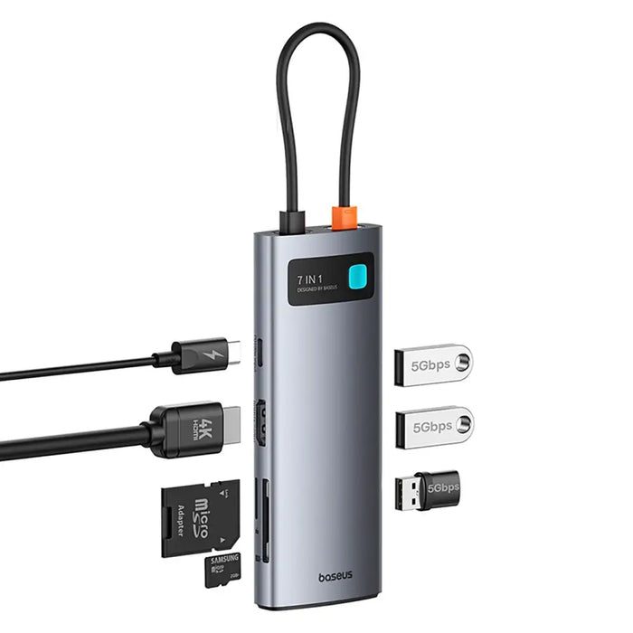 Baseus Metal Gleam 7in1 HDMI 4K 60Hz USB-C Hub / 3x USB 3.0