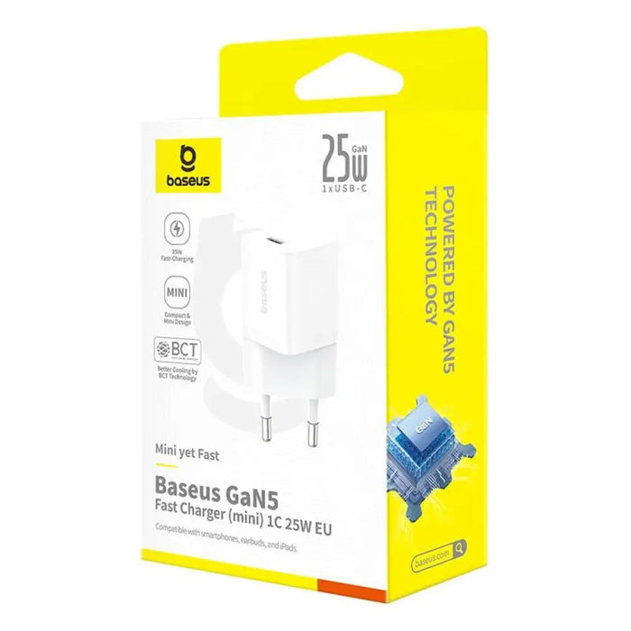 Baseus P10110909213-00 USB-C GaN5 mini 25W зарядно Бяло