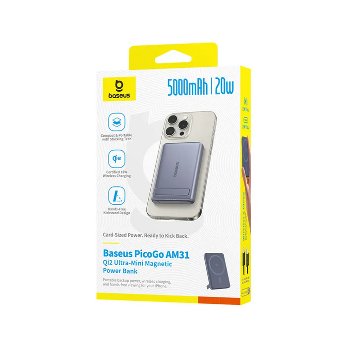Baseus PicoGo AM31 Qi2 5000mAh 20W ултратънка MagSafe