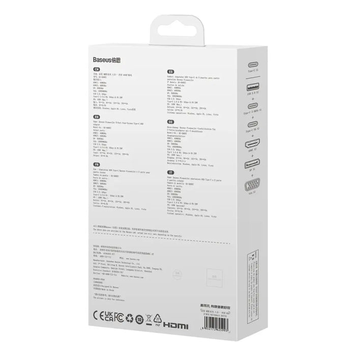 Baseus PioneerJoy 8-в-1 USB-C хъб HDMI 4K@60Hz + HDMI