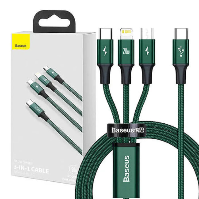 Baseus Rapid Series 3-in-1 кабел USB-C за M + L + T 20W
