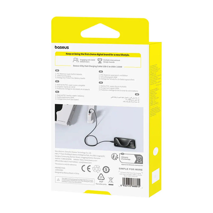 Baseus Silky Series 100W USB-C - USB-C 1m кабел - черен