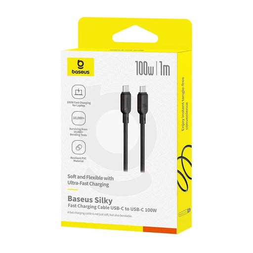 Baseus Silky Series 100W USB-C - USB-C 1m кабел - черен