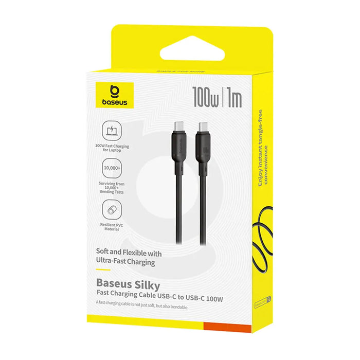 Baseus Silky Series 100W USB-C - USB-C 1m кабел - черен