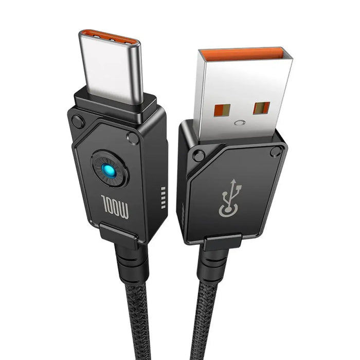 Baseus Unbreakable USB A към USB C кабел 2 м 100 W черен