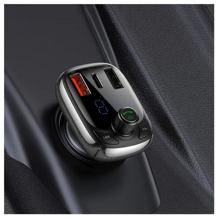 Baseus Зрядно за кола и FM предавател T typed S-13 Black