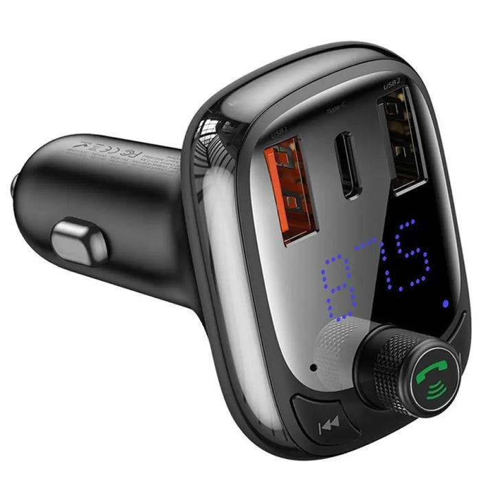 Baseus Зрядно за кола и FM предавател T typed S-13 Black