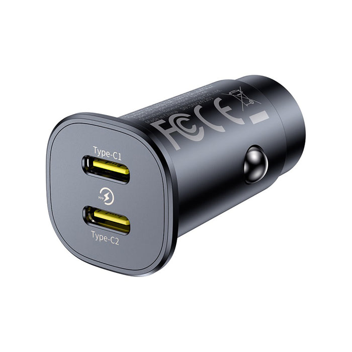 Зарядно за кола Baseus GoTrip 2 x USB-C 30W - черно