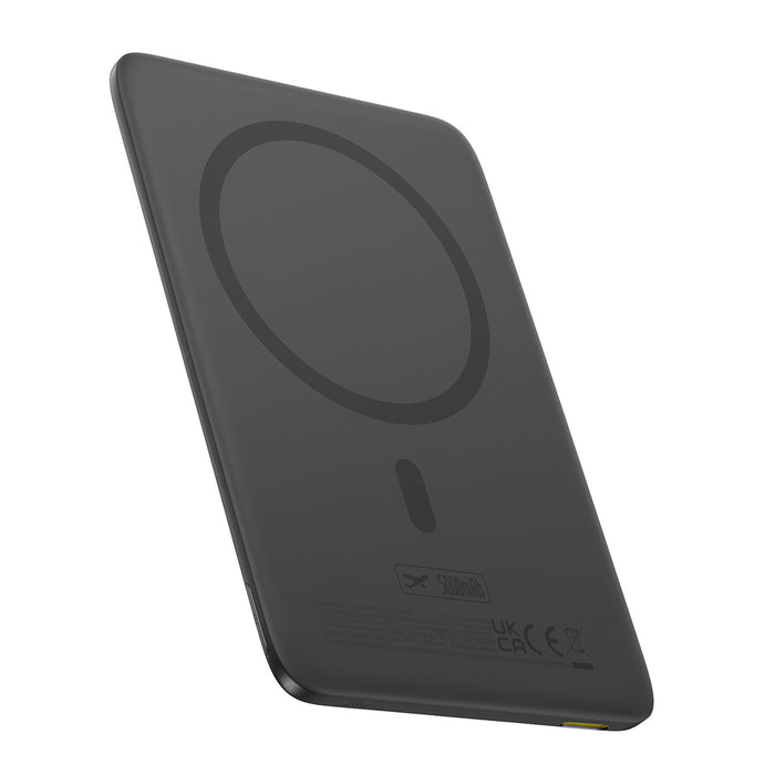 Външна батерия Baseus PicoGo AM41 Ultra-Slim 5000mAh 20W MagSafe, съвместима с Baseus Simple USB-C 60W 30cm кабел - черна