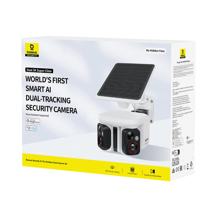 Baseus Security X1 Pro 3K външна камера с двойна камера - бяла