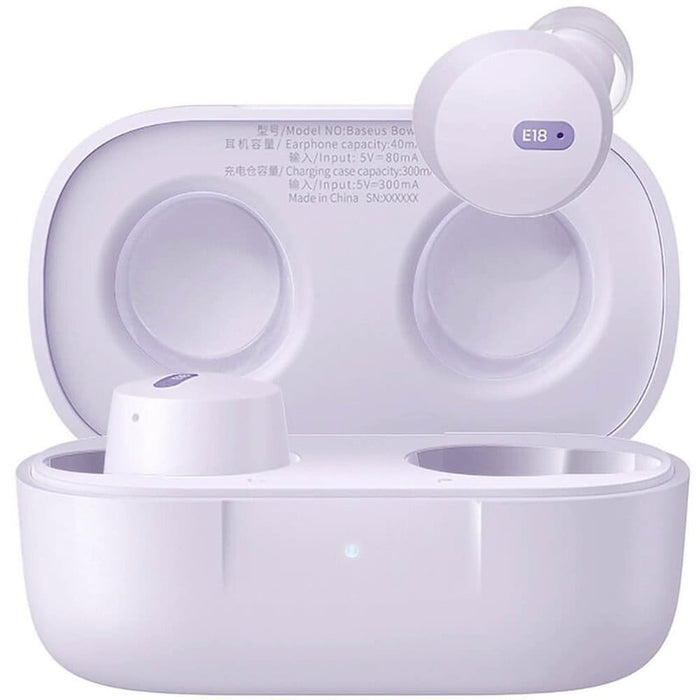 Baseus Earphone Bluetooth Bowie E18 TWS Earphones, BT 5.3, ENC, IPX4, Purple EU (A00023800533-00)