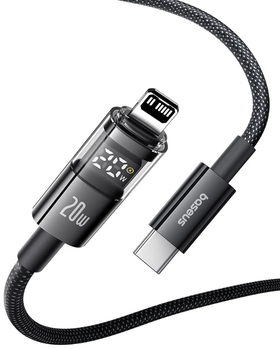 Baseus кабел USB-C към Lightning, 2m, Черен