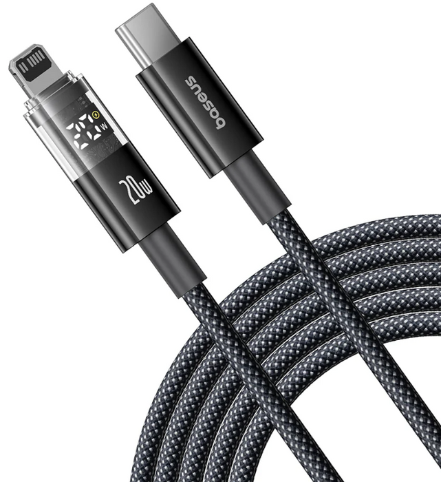 Baseus кабел USB-C към Lightning, 2m, Черен