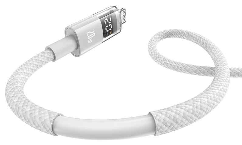 Baseus кабел USB-C към Lightning, 2m, Бял