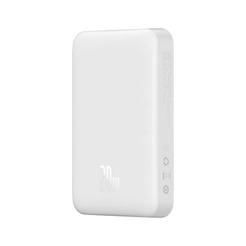 Baseus Преносима батерия Powerbank Magnetic Mini Wireless Quick charging (With Xiaobai Type-C to Type-C 60W (20V/3A) MagSafe 15W / PD 20W, 10000 mAh, White (PPCX070002)