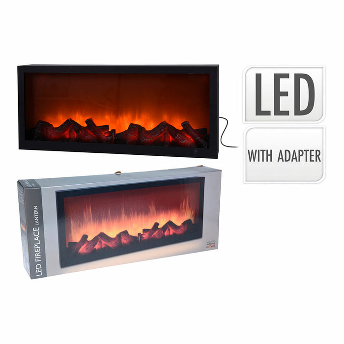 Декоративна Електрическа Камина за Стена BASIC & CO Черен 1,5 W 57 x 10 x 25 cm