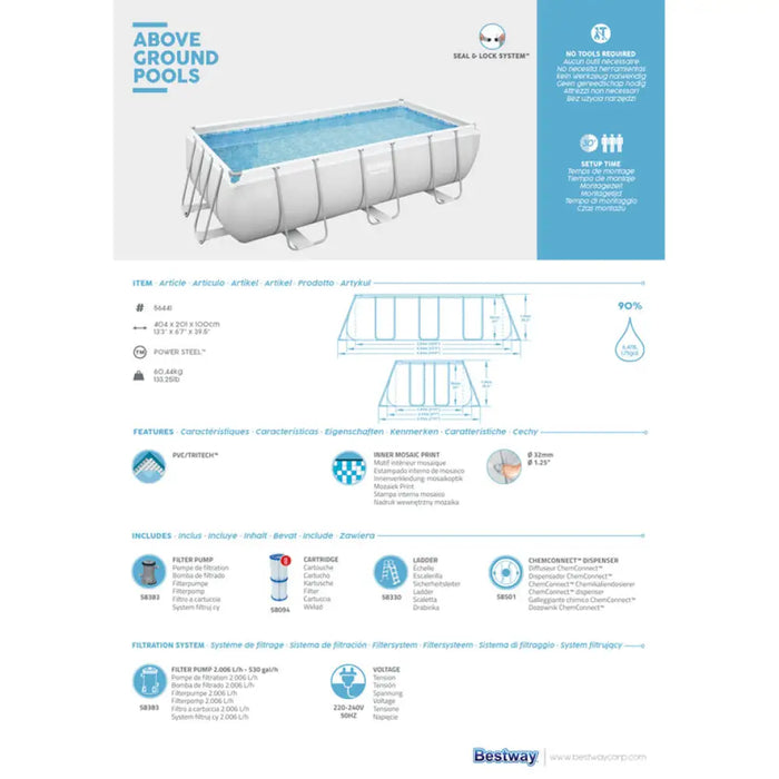 БАСЕЙН 404X201X100CM BESTWAY 56441
