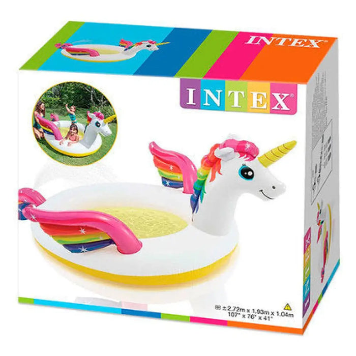 БАСЕЙН Ф272X193CM ЕДНОРОГ С ПРЪСКАЛКА INTEX 57441NP