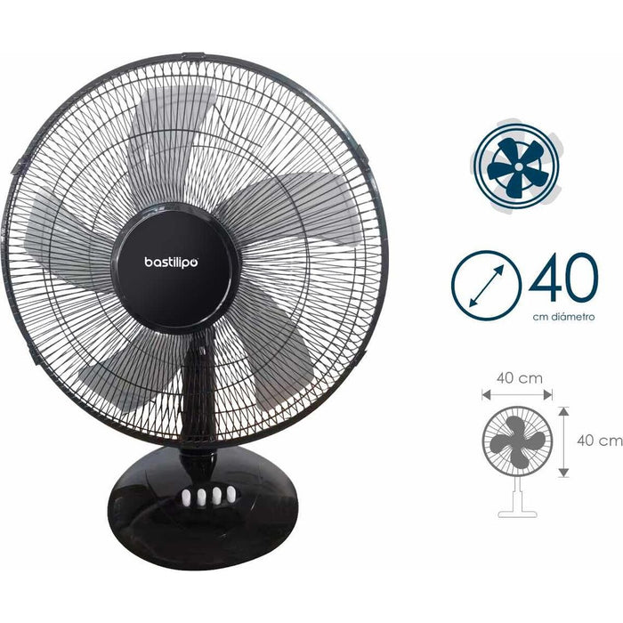 Настолен вентилатор Bastilipo BARROSA Черен 50 W