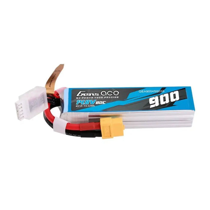 Батерия Lipo Gens Ace 900mAh 14.8V 80C 4S1P XT60